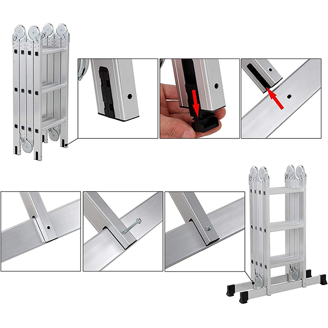 Folding Ladder Multi-Purpose Aluminium Extension 7 in 1 Step Heavy Duty Combination