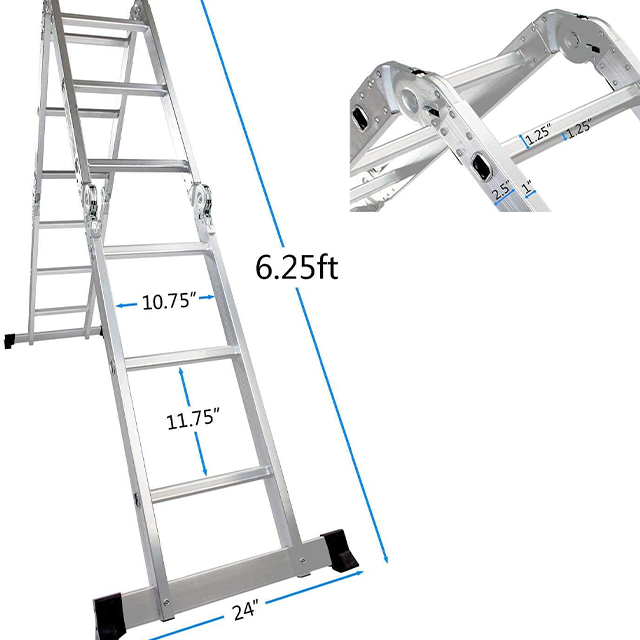 Folding Ladder Multi-Purpose Aluminium Extension 7 in 1 Step Heavy Duty Combination